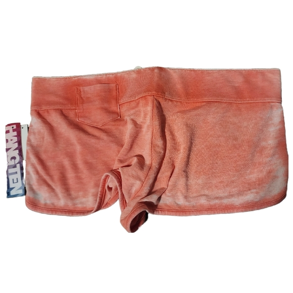 Hang Ten Athletic Hot Shorty Shorts Salmon Orange Distressed Size Large - Picture 2 of 2